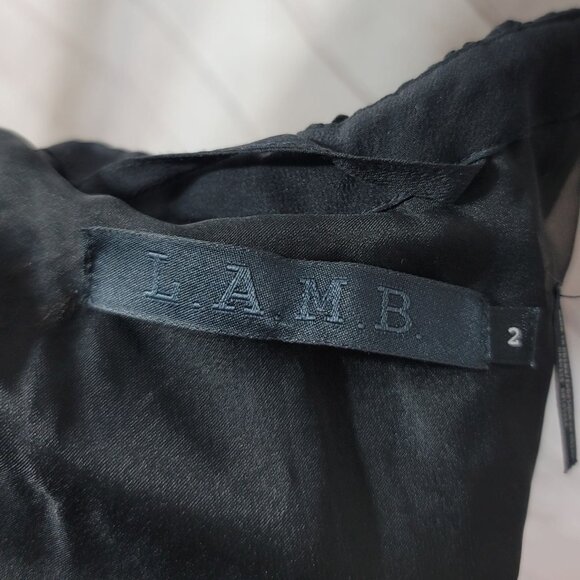 Gwen Stefani L.A.M.B. Silk Cocktail Dress Black Size 2 Sleeveless Pockets NWT - Picture 7 of 8